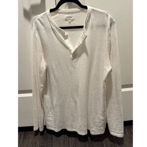 Sezane (Octobre) Long-Sleeve Whitw Henley - Unisex Men’s L/Women’s XL
